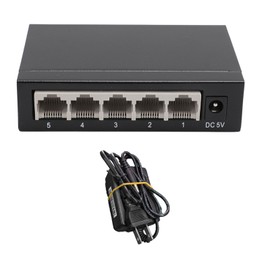 5 Port Ethernet Switch Professional High Speed 10 100Mbps Metal Shell 5 Port Network Switch for Home Network 100‑240V US Plug