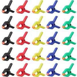 LZYKJGS Pack of 25 Nylon Spring Clamps, Mini Spring Clamps, Small Tension Clamps, Spring Clamps, Small Clamping Clamps, for DIY Projects, Photo Studios, Photography Background (5 Colours)
