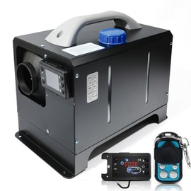 RONPOW 8KW Diesel Heater, 12V/24V All in One Portable Diesel Air Heaters with 5L Tank, Remote Control, LCD Display and Silencer for Rv, Campers, Trailer Boat, Boat Bus, Trucks, Indoor Use, Horizontal