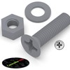 20 x Grey Countersunk Screws Polypropylene (PP) Plastic Nuts and