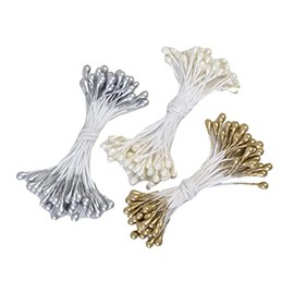 MYmama Pep Flower Wick Length Approx. 2.4 inches (62 mm), 100 Pieces, Knobs Metallic (Mixed)