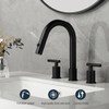 Ryuwanku Matte Black Pull Down Bathroom Faucet with Pop-up Drain,