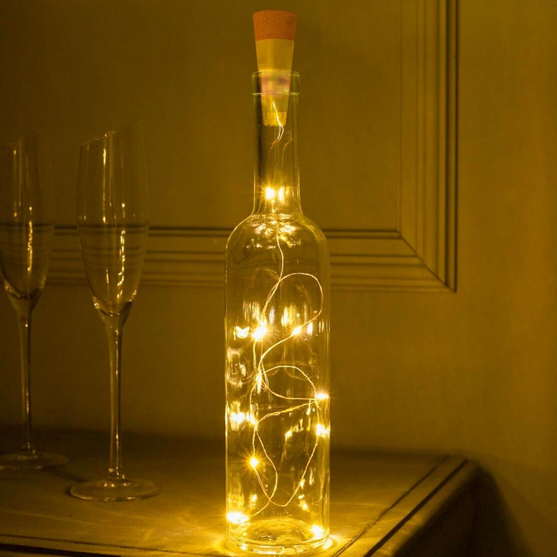Dumcuw Bottle Lights, 20 LED Fairy Lights Battery Operated USB