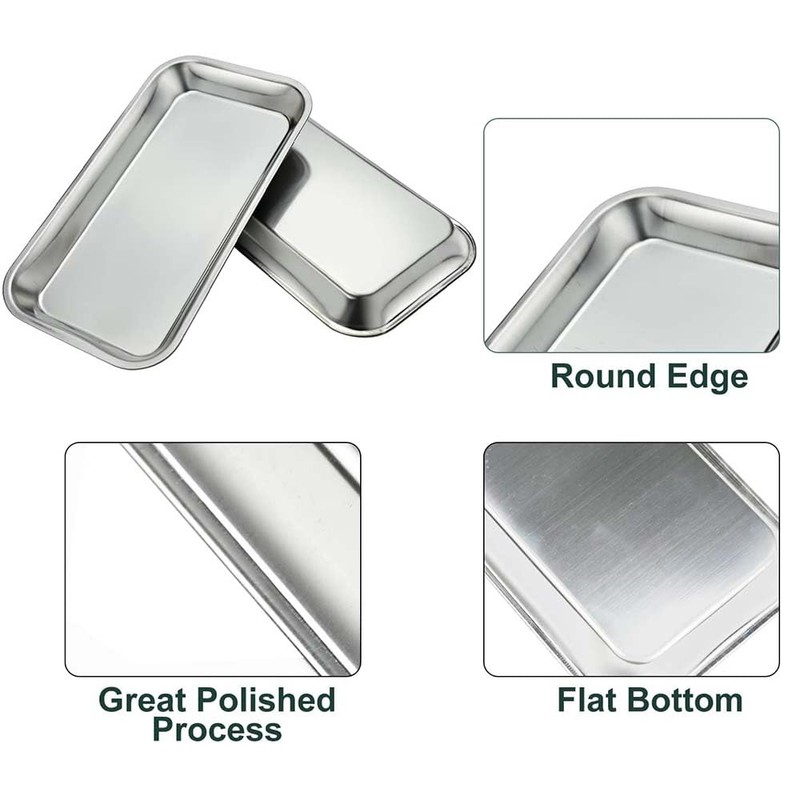 Small Metal Tray Stainless Steel Instrument Trays Rectangular Metal Tray