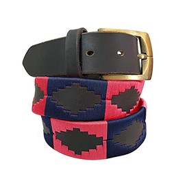 Carlos Diaz Mens Womens Premium Unisex Brown Leather Embroidered Designer Polo Belt (115 cm/ 44-46 Inches)