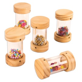 tts - Wooden sensory rattles - promotes the senses - 5 pieces with different fillings