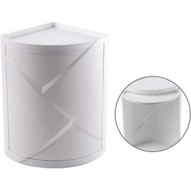 bretoes Multifunction Bathroom Kitchen Corner Locker Cosmetic Storage Rack Cabinet Storage Shelf Rotating Triangle Shelf (Single Layer)