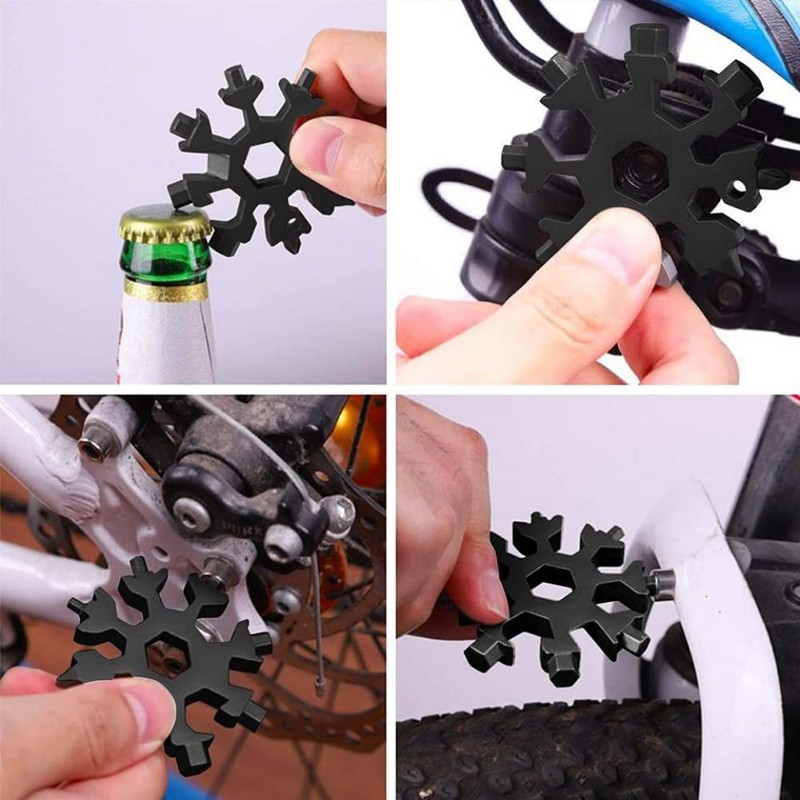 18-in-1 Snowflake Multitool, Snowflake Screwdriver Tactical Tool for Bottle Opener/Outdoor