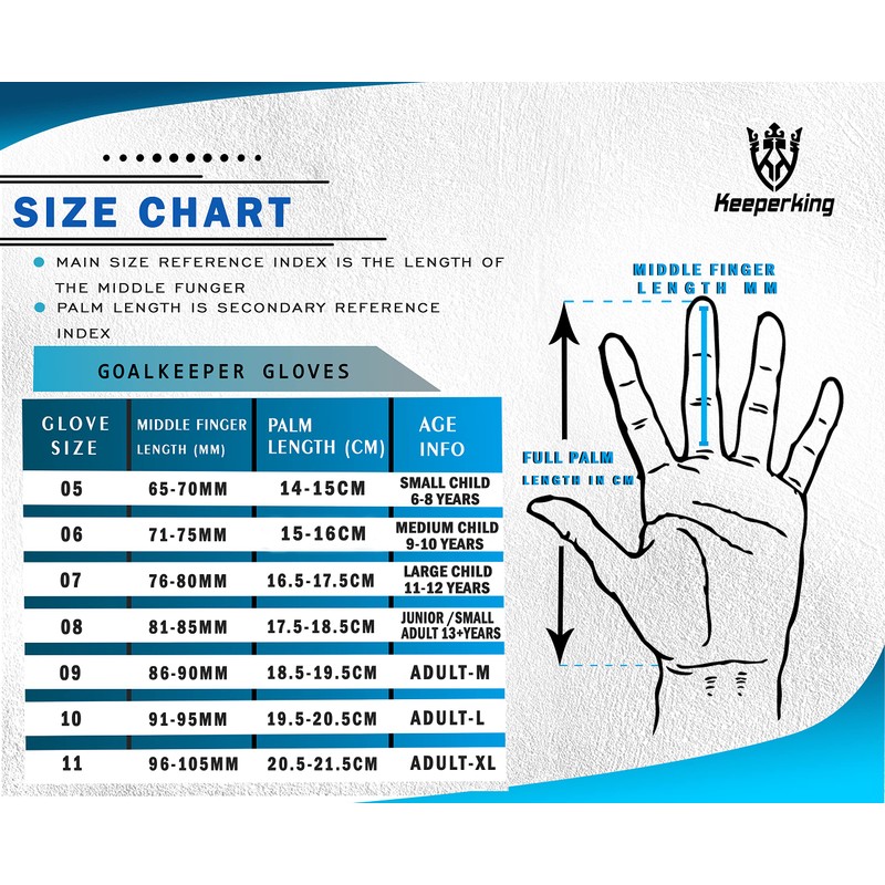 Keeperking Goalkeeper Gloves Children Youth Adults Football Gloves without Fingersave