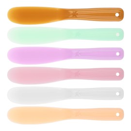 Hpmjz 6 pcs Plastic Candy Color Cosmetic Spatula Reusable Cosmetic Mask Mixing Spoon Facial Cream Applicator Face Mask Scoops Beauty Spa Makeup Tools for Skin Care Lotions Salon Moisturizers