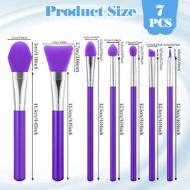 7PCS Silicone Brush Applicator Kit, Resin Brush Applicator UV Resin Brushes Applicators Jelly Brushes Applicators for Cream Makeup Products and Epoxy Art Crafting, Purple