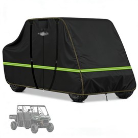 4-6 Seater Heavy Duty UTV Cover with Zipper - 600D All-Weather Protection, Compatible with Polaris, Can-Am Defender MAX, PRO/X3 MAX, Prowler, Viking, Tracker 800SX, RZR XP 4 - Black, 167" x 65" x 77"