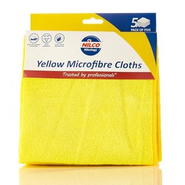 Nilco Microfibre Cloths Yellow 5 Pack - Ultra-Soft, Highly Absorbent and Streak-Free Cleaning Solution