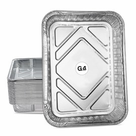 G4GADGET 25 Pack Large Aluminium Foil Trays (32x22x3 cm) - Tin Foil Containers for Bulk Cooking, Baking, Roasting, and BBQs