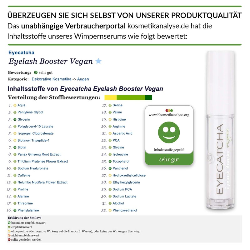 Eyecatcha eyelash booster, 100% vegan, eyelash booster serum with natural