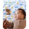 TotChill Pack and Play Sheets Fitted, Cloud+Blue Design, Soft and