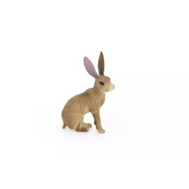Deshen Du Jackrabbit, Rabbit, Hare, Figure, Realistic Rubber Model, Hand Painted Toy 2.5"