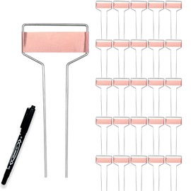 Wehhbtye 25 PCS 6 Inch Metal Plant Label Stakes-Copper Metal Plant Tags,High Copper Plate Metal Plant Labels,Copper Plant Tags with 1 Maker Pen for Flowers, Vegetables, Seedlings, Seed,etc