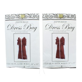 Lot of 2 Zippered Dress Bag Women 24" x 53" Garment Suit Travel Protector