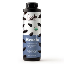 Foods Alive | Organic Black Sesame Oil | Artisan Cold-Pressed | Extra-Virgin | Unrefined | 16 Fl Oz (Pack of 1)