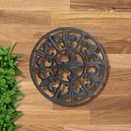 Comfy Hour Rustic Style Collection Cast Iron Spike Garden Plant Trolley Flowerpot Holder,11" with Heavy Duty Super Strong Industrial Strength Iron Wheels