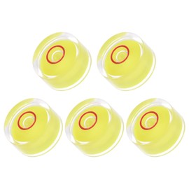 Kozelo 5pcs Small Circular Bubble Spirit Levels - [18mm Diameter 9mm Thickness] Mini Round RV Level Leveling Tools for Travel Trailer Turntable Camera, Yellow