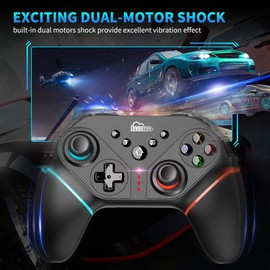 Wireless Pro Controller for Switch/Switch Console, Gamepad Joypad Remote Joystick with LED Backlight Button, one-Key Wake-up, Turbo,Double Vibration,Gyroscope Axis