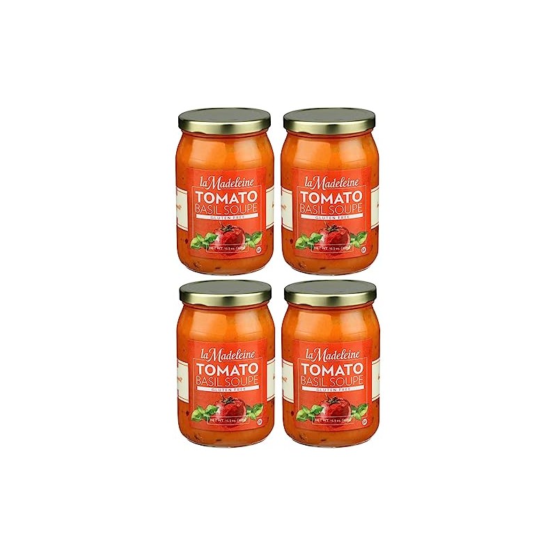 La Madeleine Tomato Basil Soup 15.5oz Glass Jar (Pack of