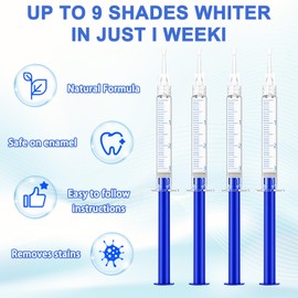 35% Teeth Whitening Gels Refills Gel 12 Pcs 3ml Teeth Whitening Gel Kit Suitable for Home, Office or Travelling,Tooth Whitener Gels for Sensitive Teeth
