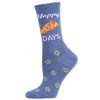 MeMoi Happy Challah Days Holiday Crew - Calcetines, Denim Heather