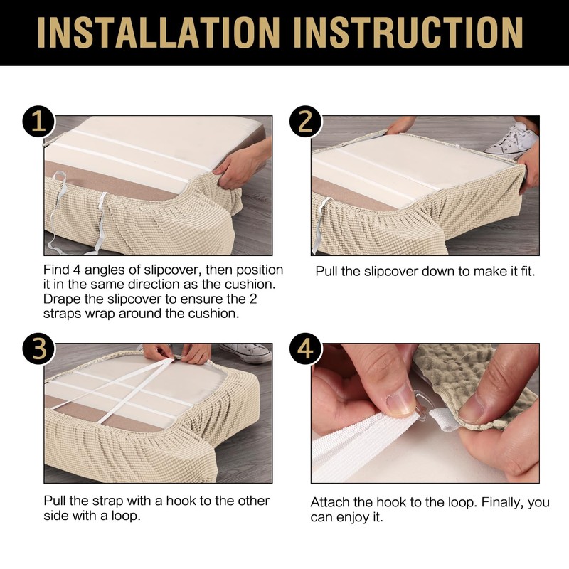 H.VERSAILTEX Stretch 2 Piece T Cushion Sofa Slipcovers Individually Sofa