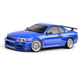 ARRIS LD1899 1/18 RC Drift Car GTR R34 2.4GHz RWD with Gyroscope on-Road Alloy Body Shell Racing Cars Radio Control Blue