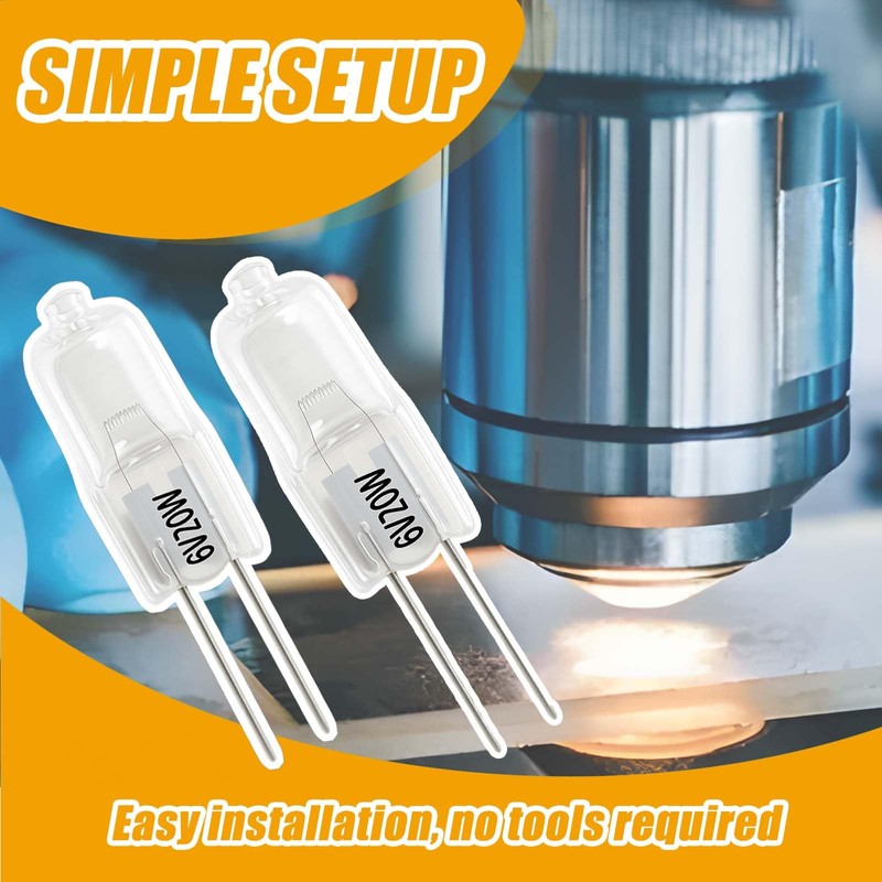 SANJOON 6V 20W G4 Bi-Pin Halogen Bulbs for Microscopes,Replacement Light