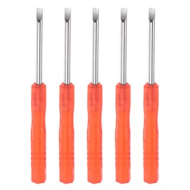 sourcing map Mini Slotted Screwdriver 3 mm Flat Head for Watch Glasses Electronics Repair (Red) Pack of 5
