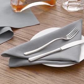 DAPU Pure Linen Napkins Set of 6, 45 x 45 cm, 100% French Flax, Washable Napkins for Home, Soft, Breathable Napkins with Oeko Tex 100 Standard, Grey