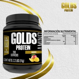 Suplemento Aminoácidos En Polvo Golds Protein 1kg 200servis                                                                                           