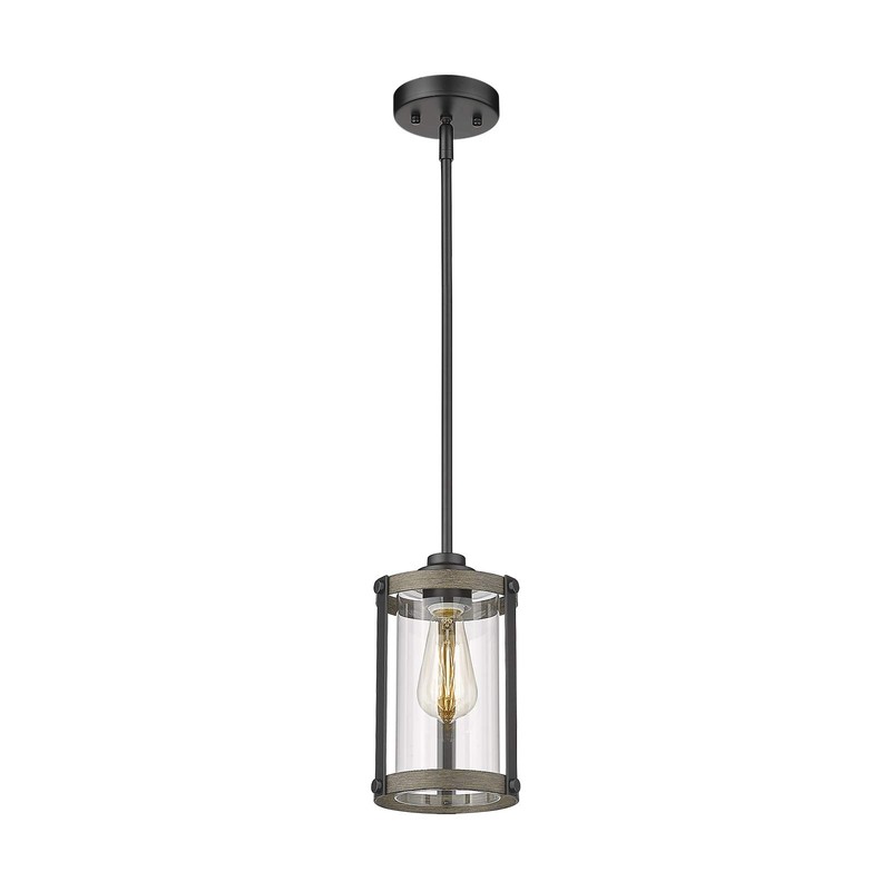 Osimir Farmhouse Pendant Light Fixtures, 1-Light Black Glass Pendant Lights
