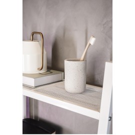 Concrete Bathroom Tumbler Cup Toothbrush Holder - 2Pcs Tooth Brushing Holders Set, Toothbrush and Toothpaste Holder Organizer for Bathroom Countertop