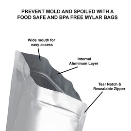 Roll Maven 100 PCS 6" x 9" x 3.2" Stand Up Zipper Pouches Small Mylar Bags for Food Storage Heat Sealable