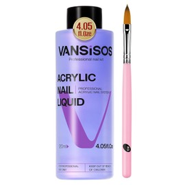 VANSISOS Acrylic Liquid for Nails：120ml Nail Acrylic Liquid with Brush Perfect for Creating 3D Nails DIY at Home