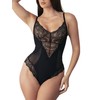 Pinsy Shapewear Smoothing Lace Bodysuit, Black, Large