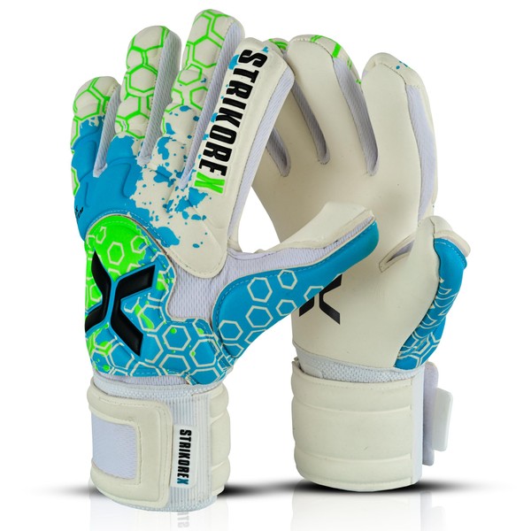 StrikoreX Wild Hawk Professional Goalie Gloves (Sizes 7-10) Pro Fingersaves