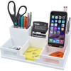 Victor Pure White Desktop Organizer, 4" x 5.5" x 10.4"