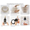 XININSUN 3-Tier Drum Linen Plug in Pendant Light with15ft Hemp