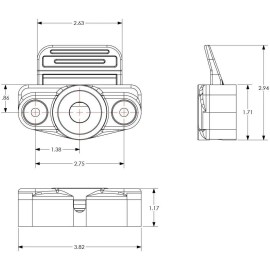 TACO Marine F45-0339W SUNDECK Latch Low Profile Concealed White Nylon Stainless