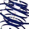Modern Designer Dark Navy Midnight Blue Gloss Metal Double Ribbon