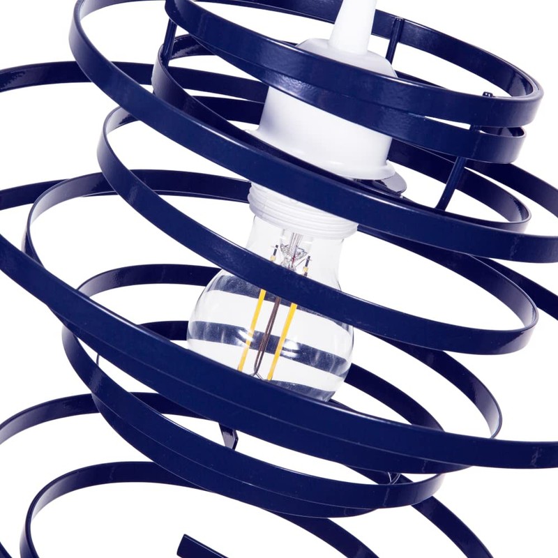 Modern Designer Dark Navy Midnight Blue Gloss Metal Double Ribbon
