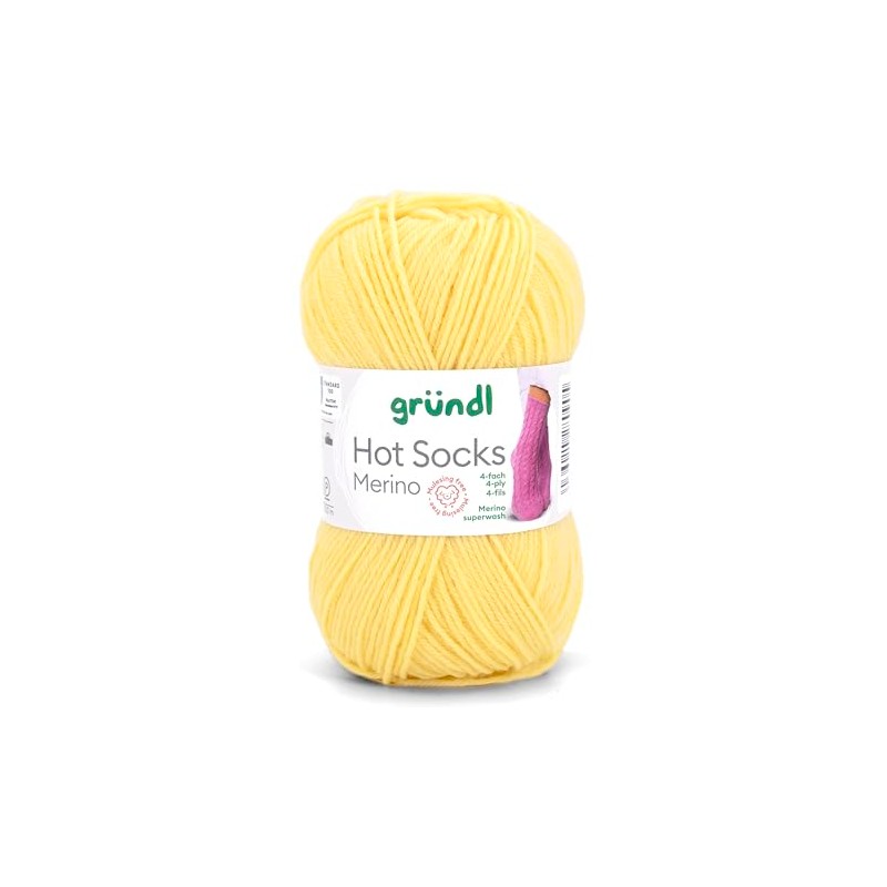 Gründl Hots Socks Merino Plain, 4-Ply Sock Wool, 50 g
