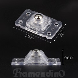 Framendino, 48 Pack Self Adhesive Caster Wheels 360° Swivel Universal Wheel Appliance Sliders for Kitchen Appliances (Clear)