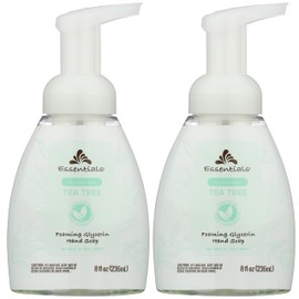 Essentials- Jabón de manos espumoso de glicerina, árbol de té, 8 onzas líquidas, paquete de 2                                                         